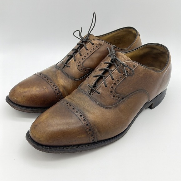 Johnston & Murphy Other - Johnston & Murphy Heritage Mens Brown Leather Cap Toe Brogue Oxford Shoes 10.5 D